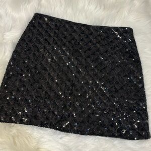 NWOT Medium glitzy girls black sequin skirt